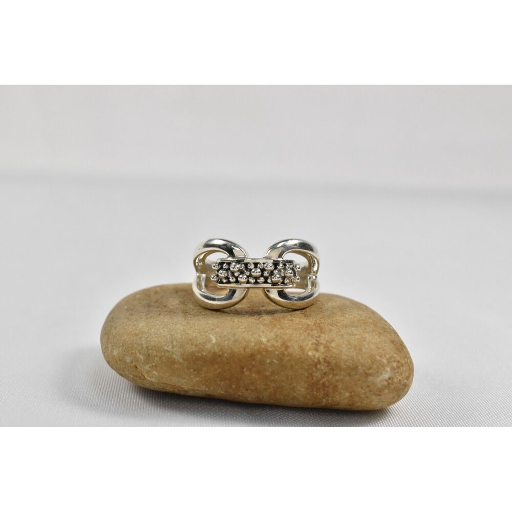 MICHAEL DAWKINS CAVIAR STARRY NIGHT STERLING 925 9 g BAND RING SIZE 9 EUC - Picture 6 of 7